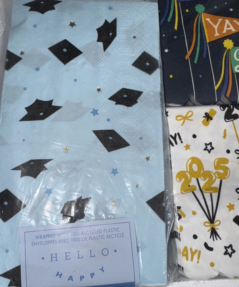 Bright Graduation Paper Beverage Guest Napkins 4 Packs | 40 Ct/ PK | NEW!!! - Image 2 of 4