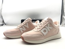 DKNY Women  s Oaks Logo Size 8.5 Blush Color Lace Up Fabric Sneakers New 