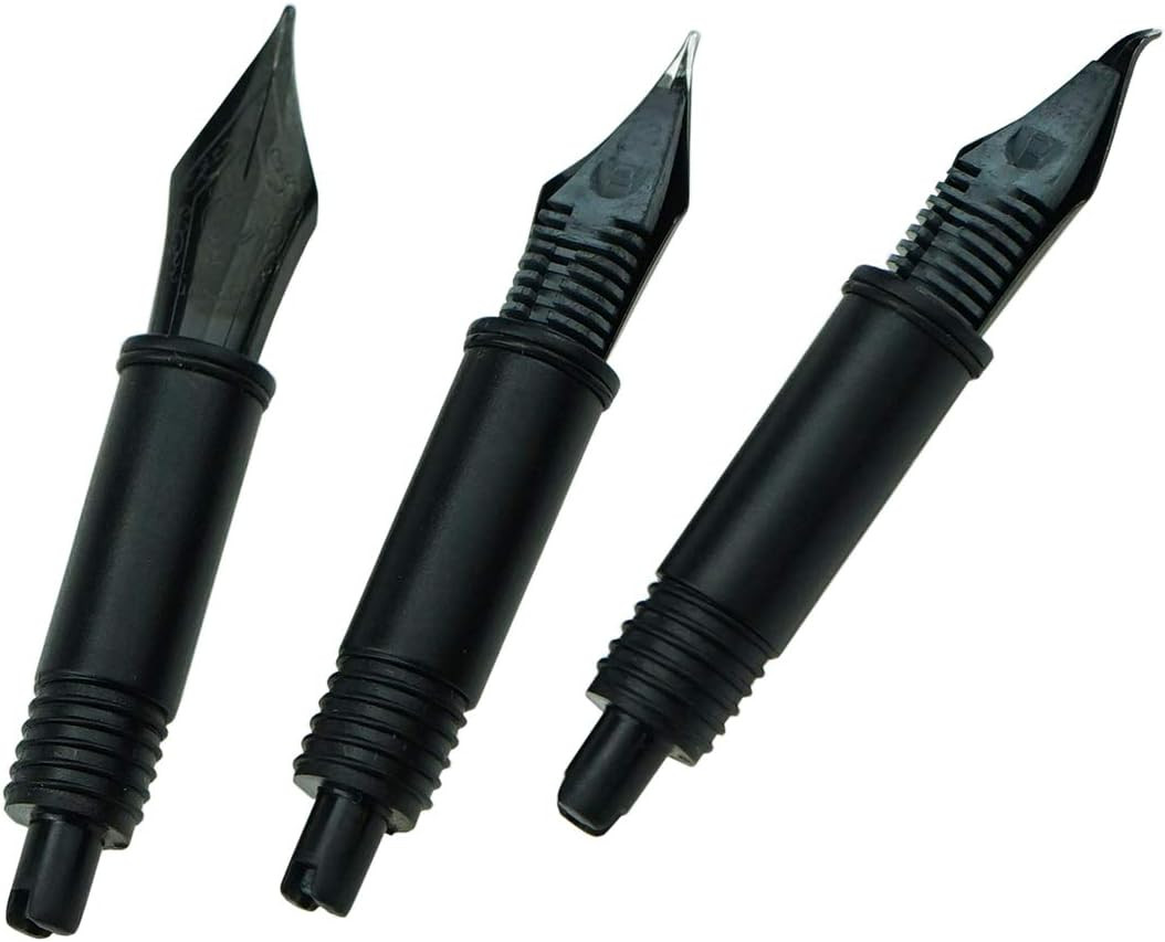Set of 3 Hongdian Fountain Pen Black Nibs (Fine, Extra Fine and Bent Nib) for Bl - second product detail image
