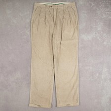 Vintage Relaxed Fit Jumbo Cord Trousers W34 X L32 Men's Beige Corduroy