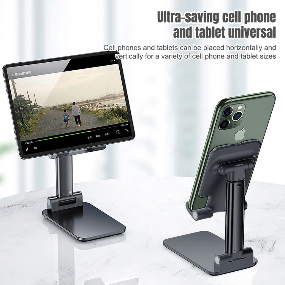 Adjustable Cell Phone Stand Holder Desk Dock Mount For iPad iPhone Kindle Tablet - Image 3 of 4
