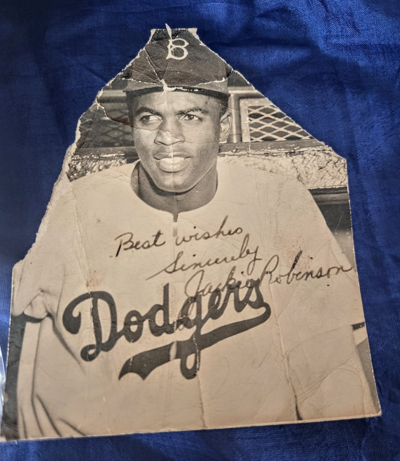 Jackie Robinson Autographed Signed Brooklyn Dodgers LOA HOF Photo #42 Circa 1947-1956 