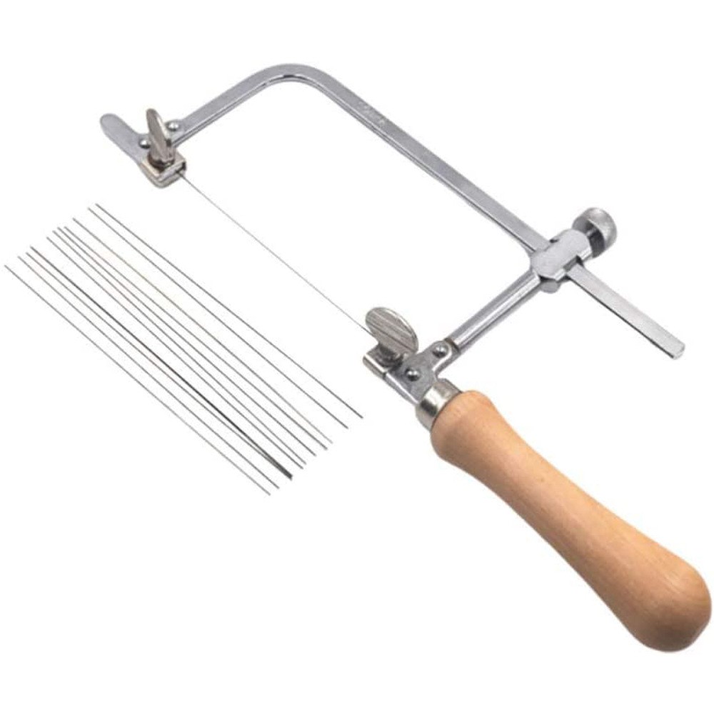 Mini U-shaped Saw Jewelry DIY Tool Jewelers Saw Bow Saw Frame W/ 12 Blades Set