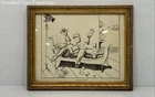 Lithograph Illustration Distorted Multi-Limbed Figure Plate Signed A Bonilla