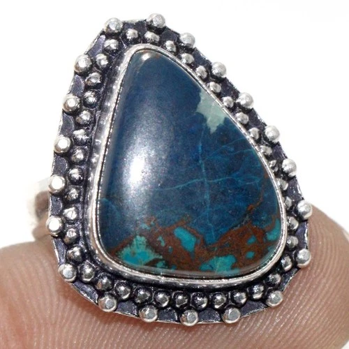 925 Silver Plated Shattuckite Jewellery Ring Handmade Gemstone Size Us 6.5 GW