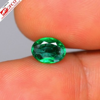 💎 GFCO CERTIFIED 1.04ct Oval Natural Vivid Green Emerald Zambia Gemstone