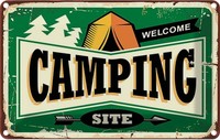 Blechschild 12X18 Cm Camping Welcome Outdoor Deko Geschenk Metall Schild