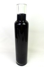 Studio Art Glass Black And Clear Tall Heavy Vintage 16 5/8" Bottle Vase 1960-