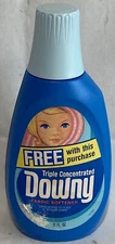 Vintage Downy Fabric Softener Plastic Bottle Paper Label 11FL OZ