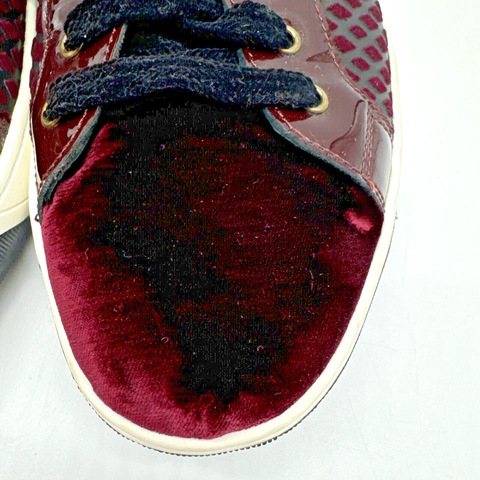 Мужские бархатные и лакированные кожаные кроссовки Johnston & Murphy размер 8,5 бордовые - Изображение 2 из 4