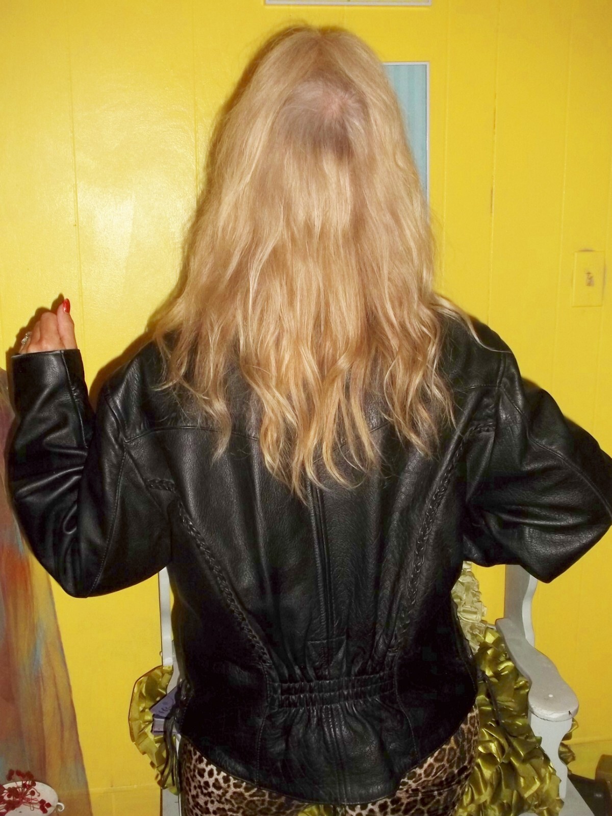 INTERSTATE Braided Leather Motorcycle Jacket Moto… - image 2