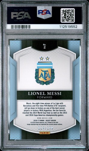 2016 PANINI SELECT #2 LIONEL MESSI ARGENTINA RED /199 - PSA 9 - Picture 2 of 2