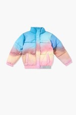 NEW Kids 9 10 Puffer Jacket Forever 21 x Pantone Gradient Girls Colorful