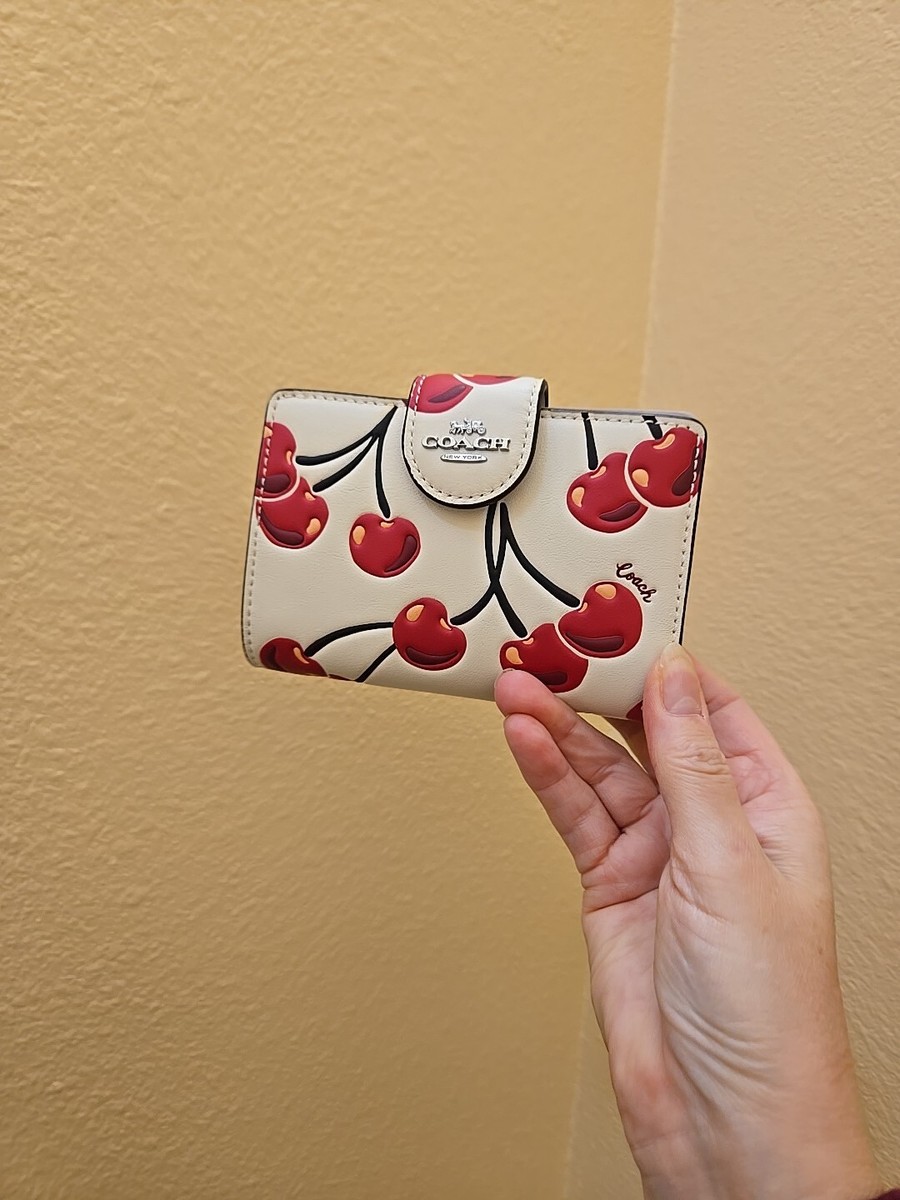 Coach Medium Corner Zip Wallet With Cherry Print | eBay