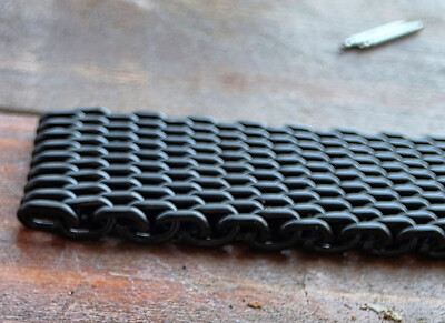 22mm 20mm MATT Black Shark Mesh Stainless Steel Thick & Heavy Watch Band Strap