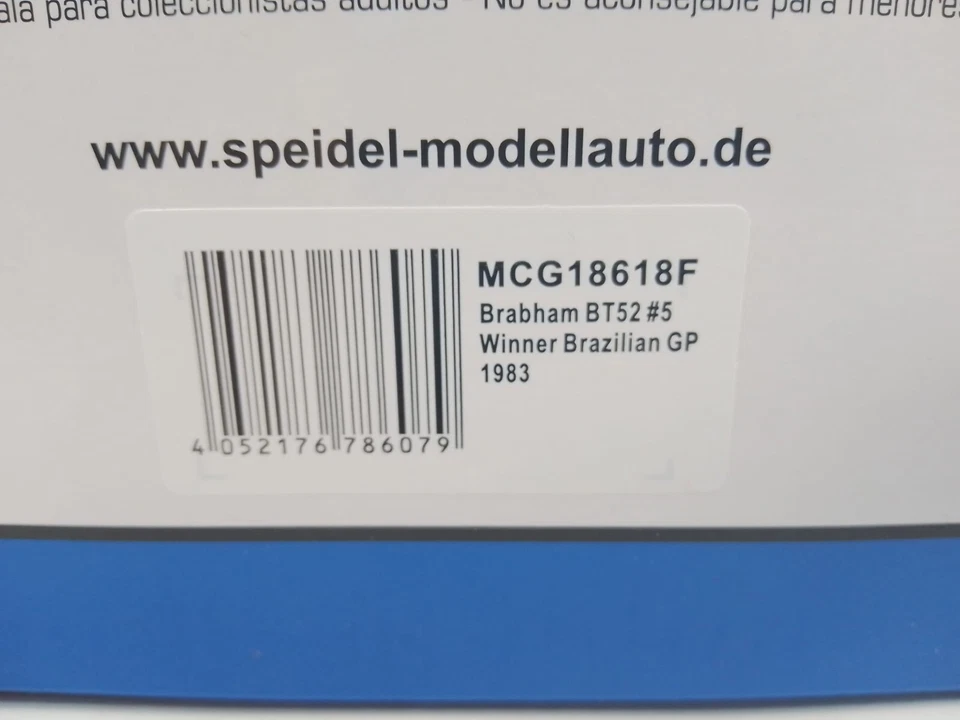 MCG Brabham BT52 #5 Nelson Piquet World Champion 1983 Brazil GP 1/18 MCG18618F - Immagine 3 di 3