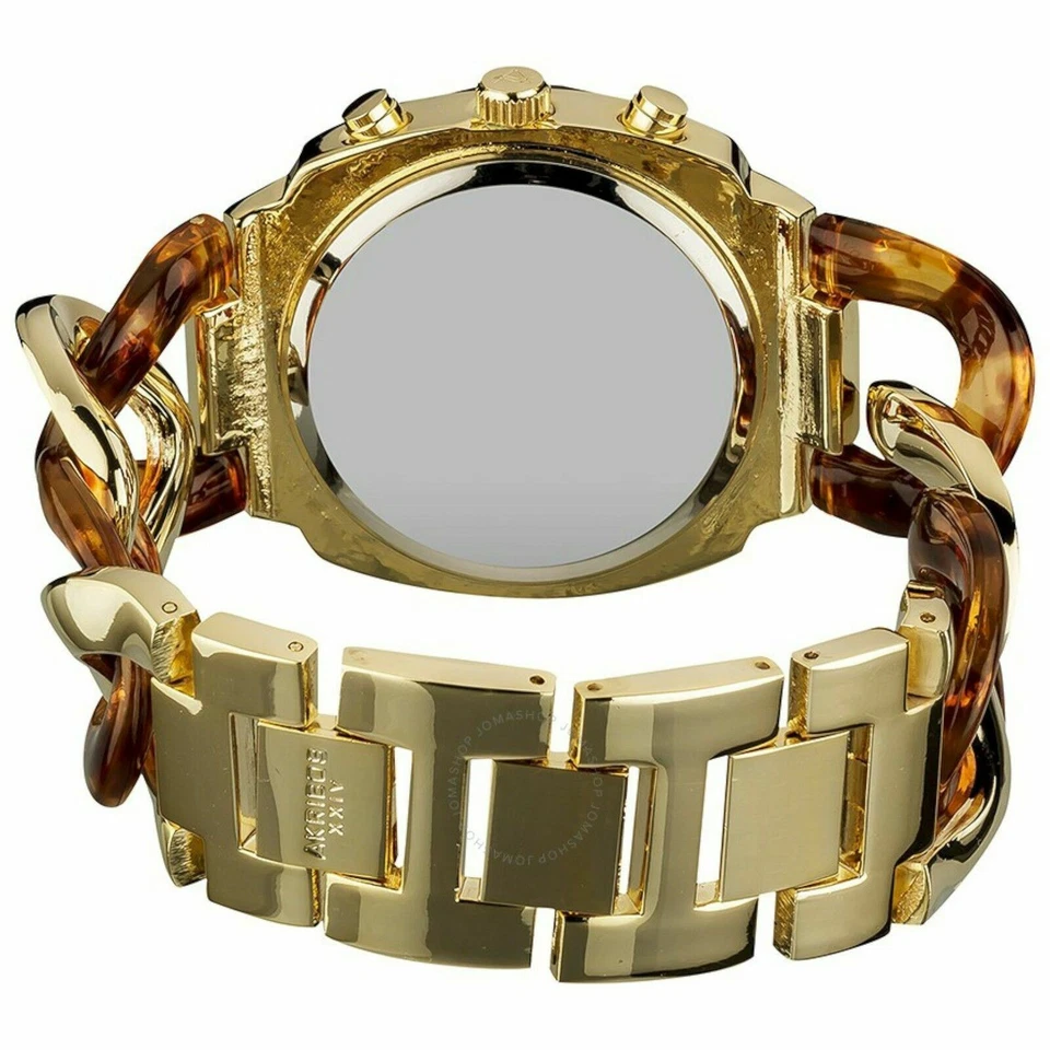 NUEVO Reloj Akribos AK641YG para mujer multifunción dorado/marrón cadena torcida Foto 4 de 4