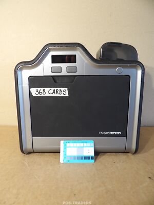 HID FARGO HDP5000 ID Color Card Printer 300dpi USB LAN - 368 CARDS - TESTED OK