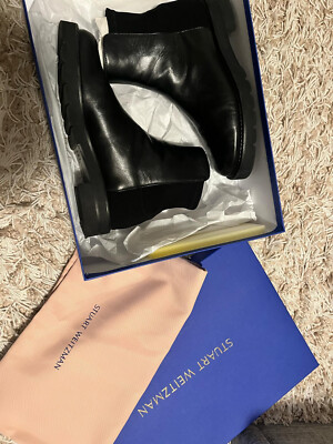 Pre-Owned Stuart Weitzman 5050 Lift Bootie Black (37) 6.5