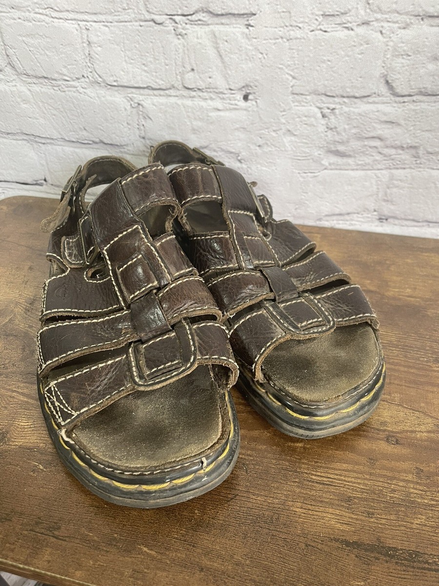 Dr. Martens Air-Wair Fisherman Clog Sandals Brown Leather US  display picture 1
