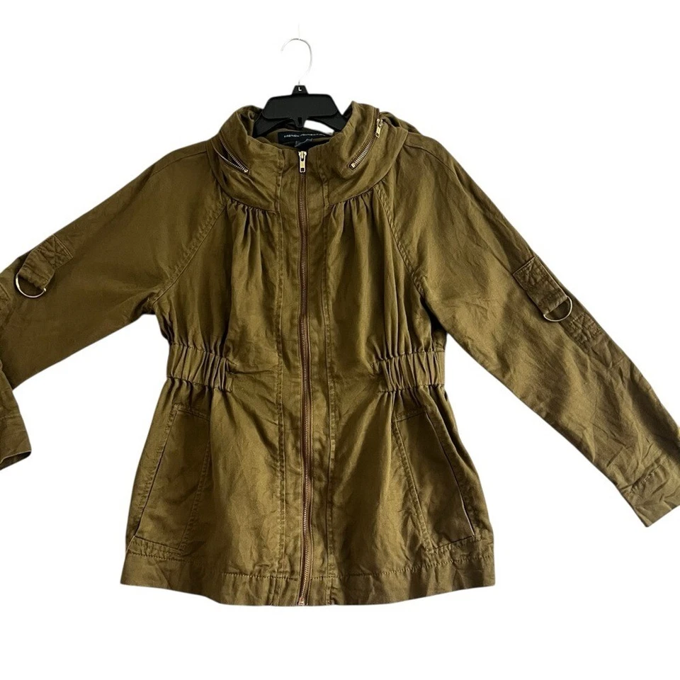Chaqueta utilitaria French Connection Anorak para mujer 8 militar exterior lino algodón Foto 2 de 4