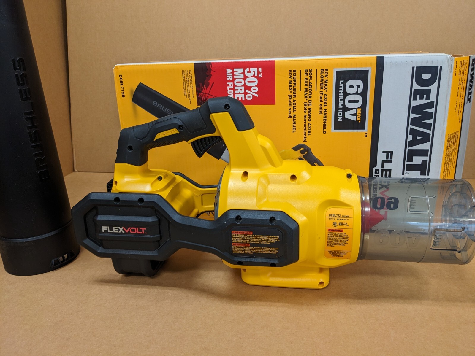 [Open-Box] (DCBL772B) 60V MAX* FLEXVOLT&reg; Brushless Handheld Blower Tool Only