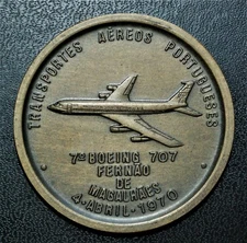 Portuguese Air Transport Commemorative Medal - 7th Boeing 707 - 4 April 1970