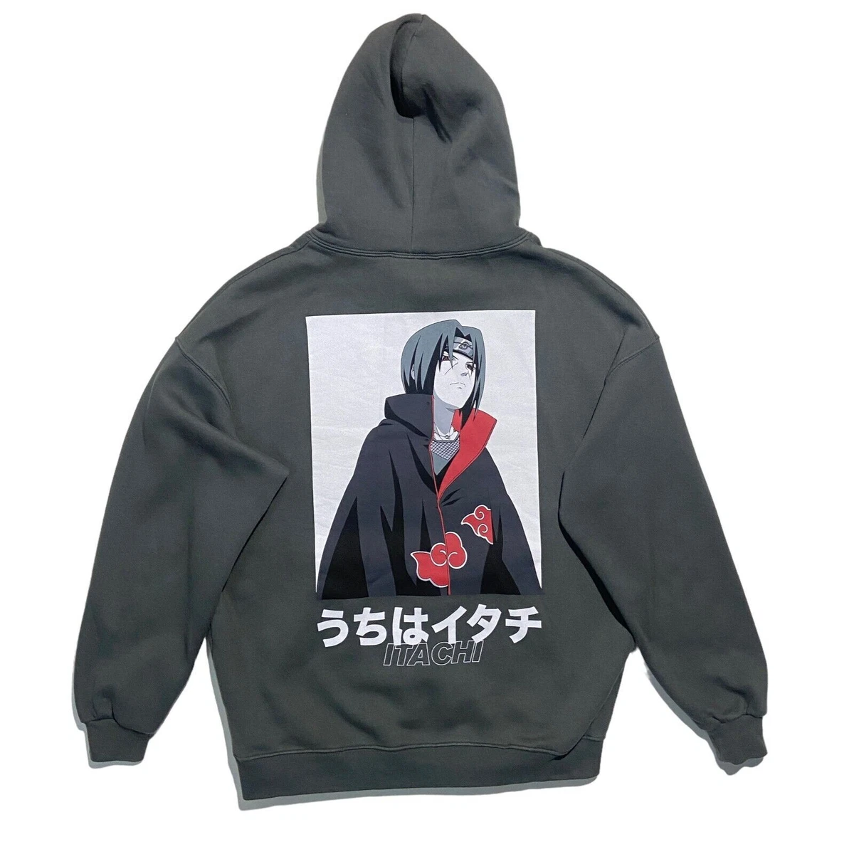 Men`s Pullu0026amp;Bear NARUTO Hoodie Itachi Uchiha Anime Grey Cotton Size S |  eBay