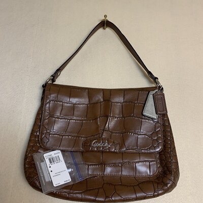 Coach Signature Ashley Shoulder Bag Brown Leather Purse Handbag | eBay