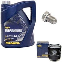 MotoröL ÖLfilter SM836 10W40 5Liter + ÖLablassschraube FüR Audi Seat Skoda VW