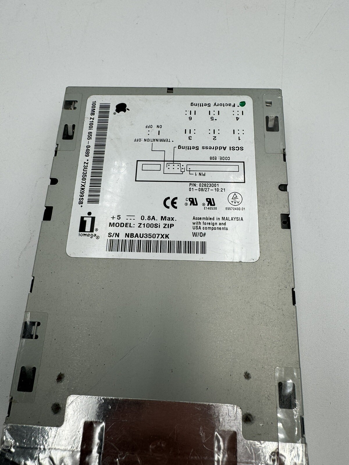 Iomega Zip 100MB 3.5" SCSI Internal Zip Drive Z100Si Zip Untested For