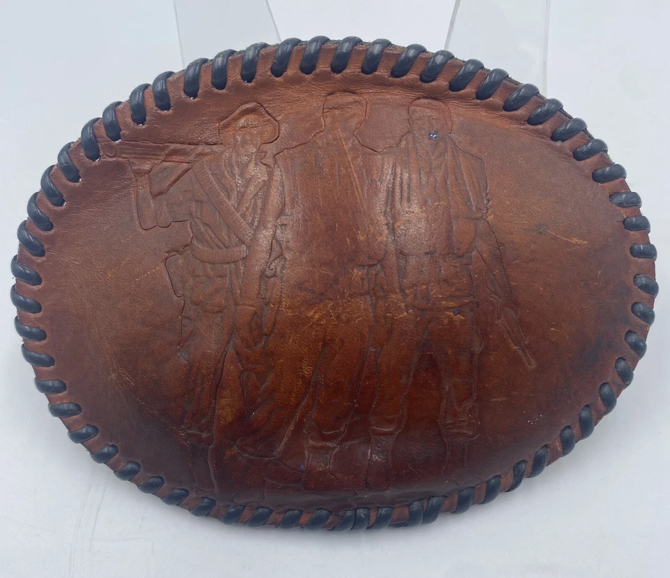 老式军用士兵皮带扣皮革越南退伍军人海军陆战队 60 年代 — 第 3/4 张图片