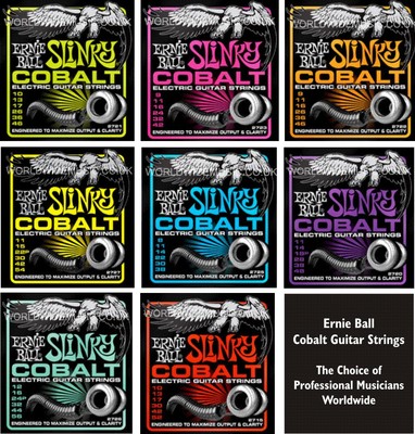 Ernie Ball Cobalt Slinky Gitarrensaiten - Auswahl aus 12 Messgeräten - Super Power etc.