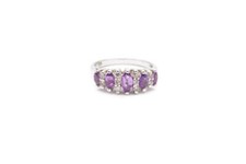 Sterling Silver 925 Amethyst CZ Ring Size 6.75