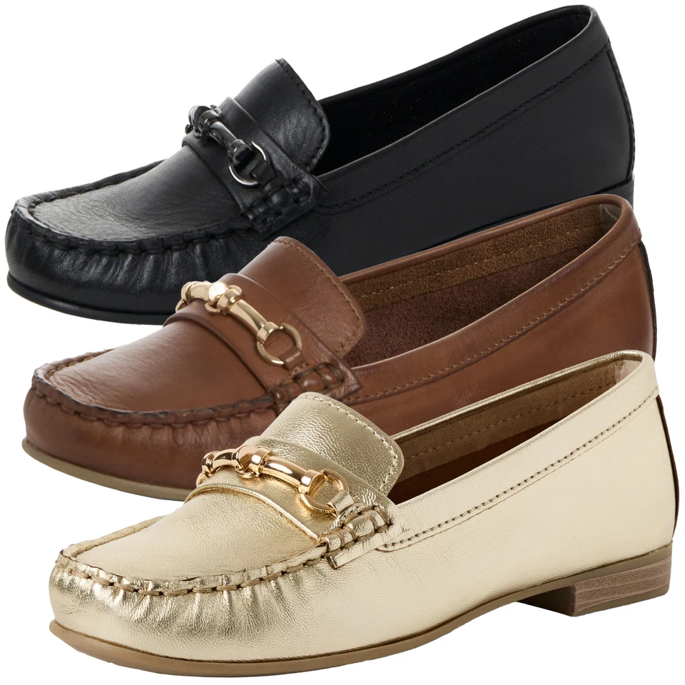 MARCO TOZZI Damen Slipper Leder Mokassin mit eleganter Zierspange 2-24207-44 - Bild 1 von 1