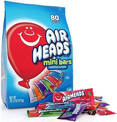Airheads Candy Mini Stangen Verschiedene Aromen Einzeln Verpackt 80