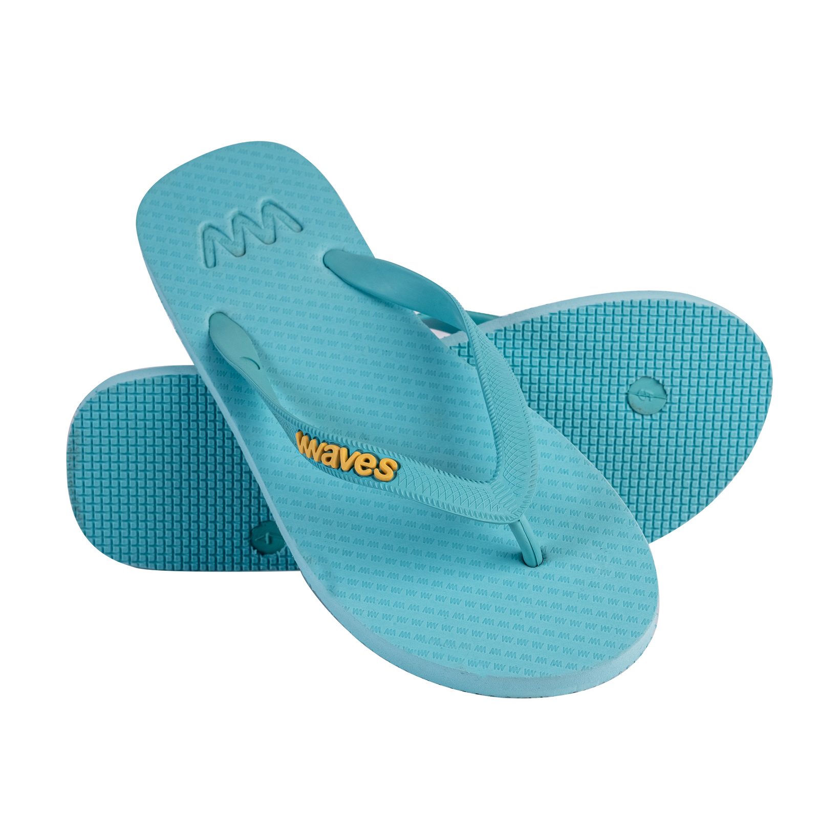 Waves Light Blue Rubber Flip Flops 