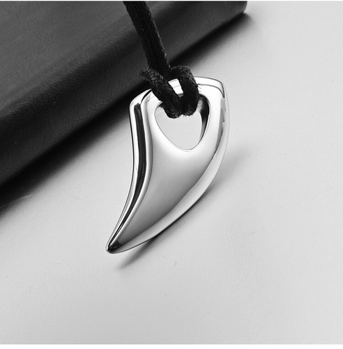 Stainless Steel Wolf Teeth Tooth Necklace Pendant Leather Rope - Picture 12 of 19
