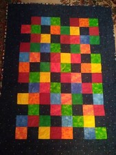 Handmade Patchwork Block Baby Lap Quilt 31 X 42 Multi Colors Nautical Stars EUC