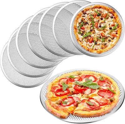 8 Pack 12 Inch Aluminum Pizza Mesh Screen Baking Tray for Oven Restaurant Grill