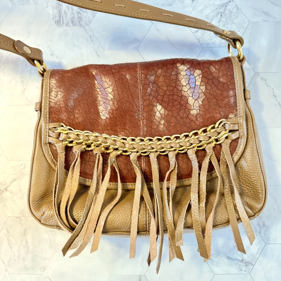 Сумка через плечо Bodhi Gaansevort кожи Hobo сумочка мотоциклиста богемное Дамская сумка бахрома - Изображение 4 из 4