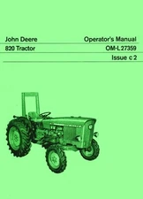 John Deere 820 Tractor Operators Instruction Manual JD