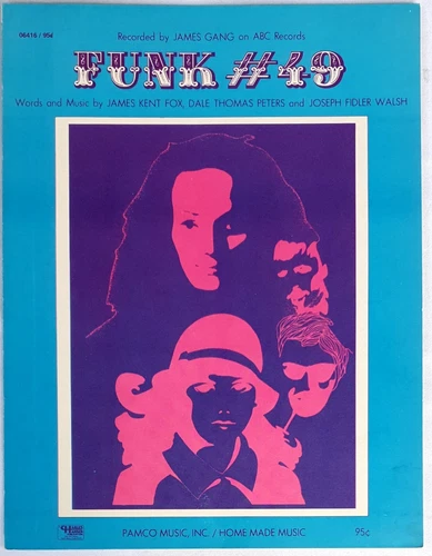 James Gang - Funk #49 - 1970 Original USA Sheet Music - Joe Walsh - Scarce!