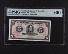 Colombia (3 Immaculate Bills) 5 Pesos