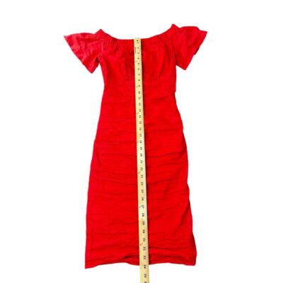 nicole miller red ruched dress Nicole Miller Crimson Red Silk Ruched Dress w/ Slit Women's Size 10 L66912