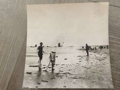 DEP 62 BERCK SUR MER OLD PHOTOGRAPH 12cm x 12cm LOW TIDE BILLAUDAZ