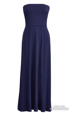 Polo Ralph Lauren Women's Navy Blue Strapless Jersey Maxi dress sz XS  NWT$199 ma