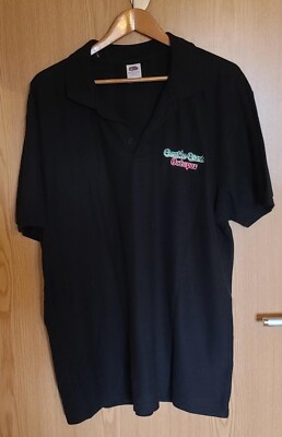 GENTLE GIANT-OCTOPUS-OFFICIAL-XXL BLACK COTTON MIX POLO-SHIRT-WORN BUT IN V.G.C.