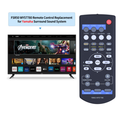 Mando a distancia de repuesto para cine en casa Yamaha YHT-S401 SR-301 FSR50 WY57780 - Imagen 2 de 7