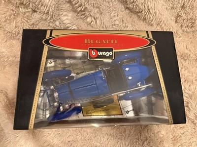 Bburago Bugatti Type 59 1934 1:18 Blue Diecast Special Collection With Stand